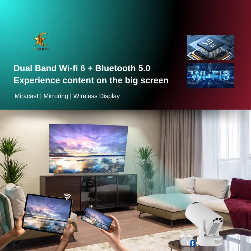 SMOON300 ULTRA SMART PROYEKTOR LCD TV - INCLUDE HDMI - INCLUDE SPEAKER -  GOOGLE STORE - ANDROID - NETFLIX - YOUTUBE - WIFI - 220 ANSI - INTERNET - 720P 3