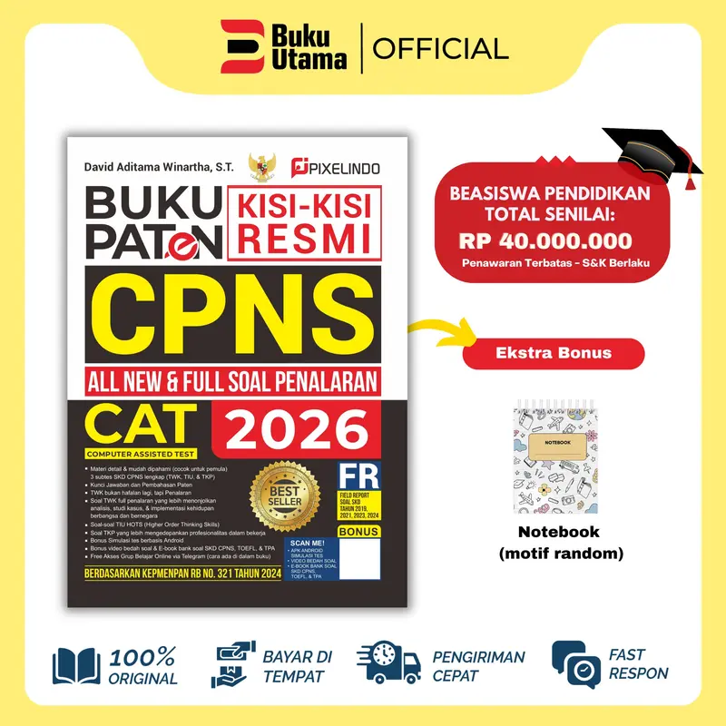 BUKU PATEN LOLOS TES CPNS 2026 (ALL NEW & FULL SOAL PENALARAN) Soft Cover