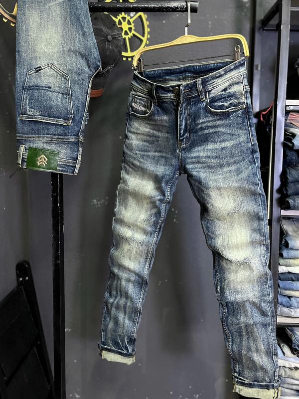 GÍA MỞ BÁN Quần Jean Nam Dài THREE CLTN-JD6972 Màu Xanh Was Cảo Rách Nhẹ Mẫu Mới Chi Tiết Như Hình J4016