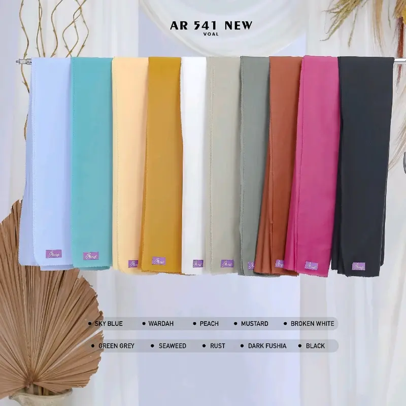 HIJAB ARRAFI √ AR 541 Jilbab Voal Polos Terlaris // Hijab Segiempat Voal Variasi Cutting Laser by AR RAFI Square 2