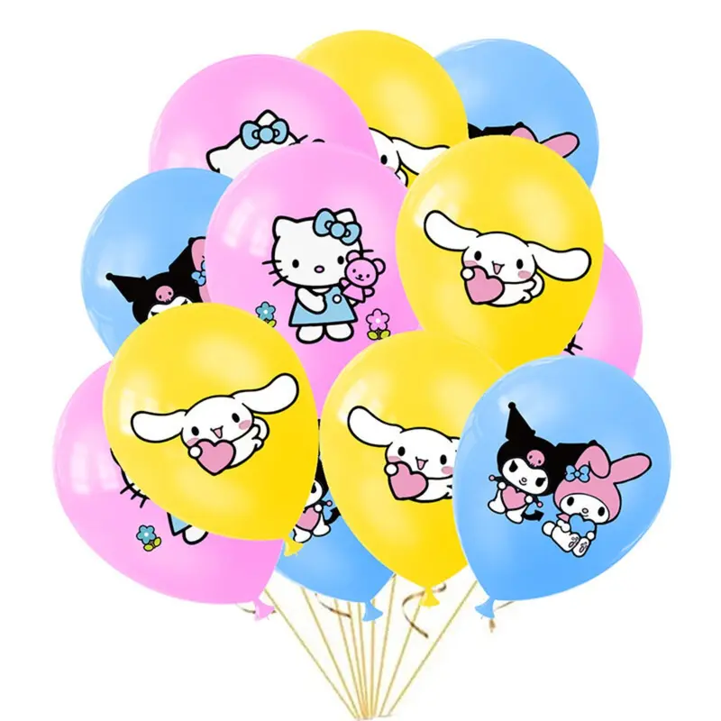 Bộ Bóng Bay, 10 Cái, Phong Cách Anime Kawaii, Hello Kitty, Kuromi, Melody, Bóng Bay Quế, Đồ Trang Trí Tiệc Hoạt Hình Dễ Thương, Thích Hợp Cho Trẻ Em, Quà Tặng Và Đồ Chơi 0