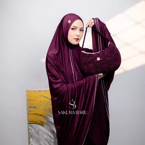 Sakura Baru - Mukena Savana Payet Menutup Dagu Mukena Jersey Premium Dewasa Wanita Jumbo adem dan dingin panjang seperangkat alat sholat santri putih