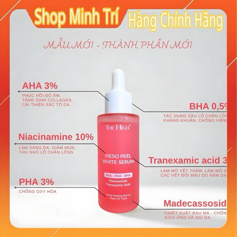 Tinh Chất Serum Meso Peel THE HIGH Hỗ Trợ Trắng Da Căng Bóng Không Đau Không Đỏ Làm Sạch Sâu Hỗ Trợ Cải Thiện Mụn Đầu Đen Mụn Ẩn 
