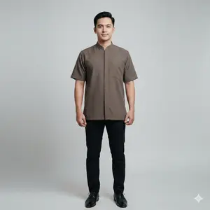 Baju Koko Pria Modern Sabrina Anti UV – Full Kancing, Adem, Ada Kantong | All Size