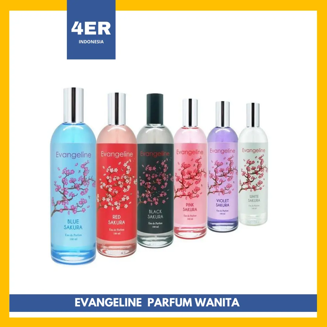 EVANGELINE Parfum Wanita Black Pink Blue Purple Red White Sakura Aroma Tahan Lama Perfume Wangi Ungu Hitam Bunga