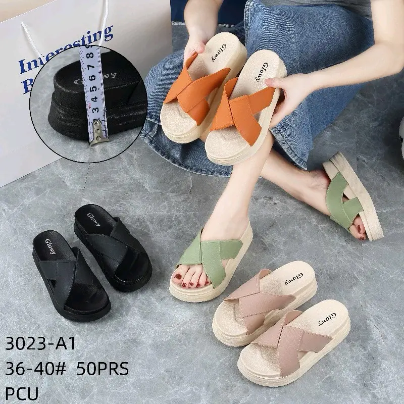 sandal selop silang wanita wadges terbaru slip-on