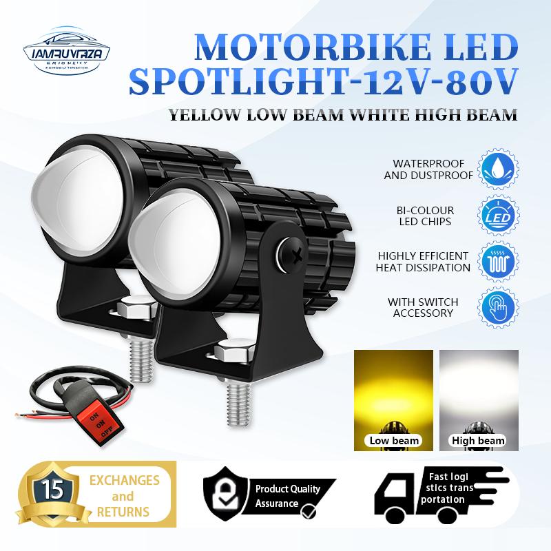 Đèn LED xe máy, 2 cái, Đèn mini Thông Dụng Đèn LED bên ngoài, Màu trắng và vàng, Màu kép, Đèn xe máy, Bộ đèn LED xe địa hình