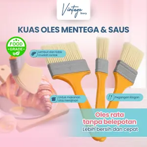 Kuas Oles Makanan BBQ Baking Serbaguna Gagang Plastik Brush Lembut Tidak Mudah Rontok Cat