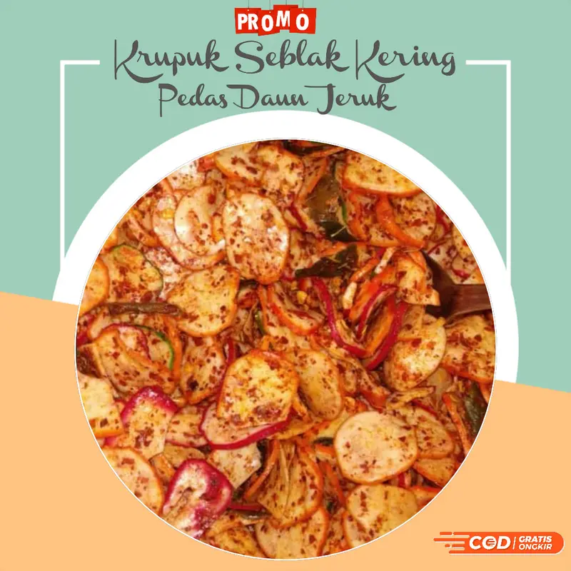 Promo 1 Kg Krupuk Sebring Pedas Daun Jeruk - DMO Official - Cemilan Kering Krupuk Seblak Garing Pedas Gurih Enak Renyah - Camilan Viral Food Snacks Kerupuk 1
