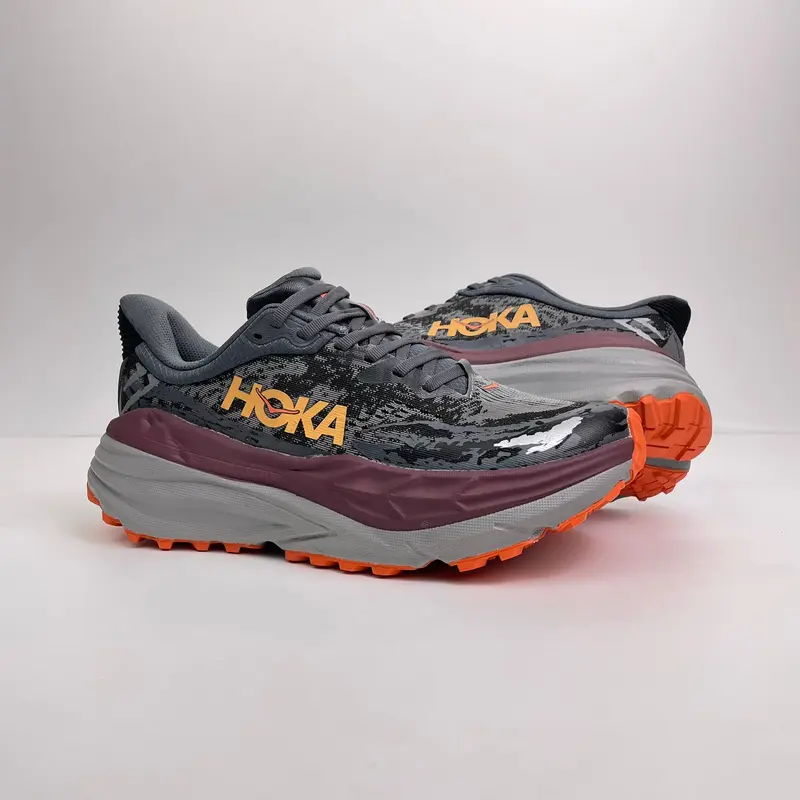 HOKA Stinson 7 Sepatu Lari Pria Trail Running Shoes Castlerock Cabernet - Nyaman & Tahan Lama untuk Jalur Menantang 1