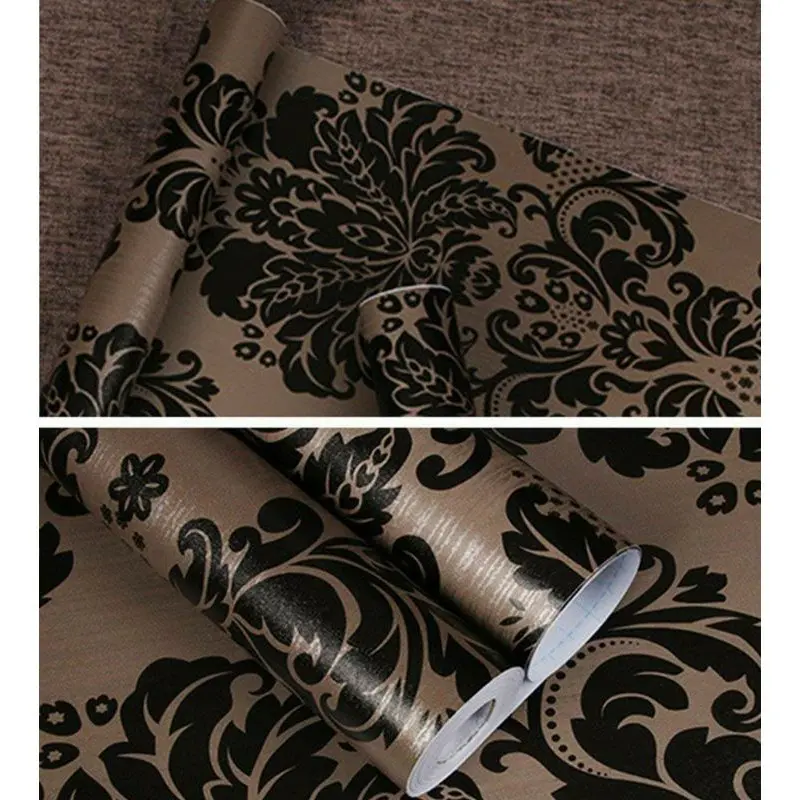 Wallpaper dinding motif VINTAGE HITAM