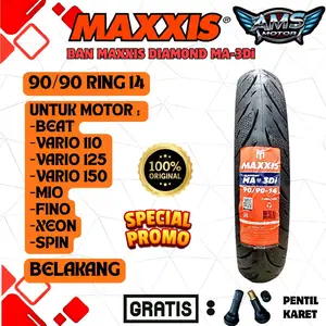 Ban Luar Maxxis Diamond MA-3DI 90/90-14 Tubeless Ban Sepeda Motor Tubeless Motorcycle