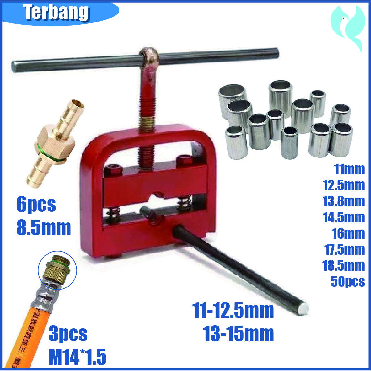 Alat Tekan Klem dan Mesin Penyusut Khusus Untuk 11-18.5mm Menghubungkan Manual Portable Selang Hidrolik