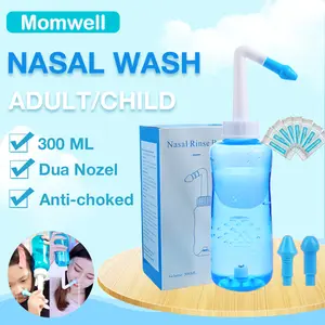 Momwell AH01 Nasal Spray Neti Pot Nasal Wash Cleaner Spray Nasal Irrigator Cuci 300ml Rinse Nose Cleaner Avoid Sinusitis Rhinitis Treatment Health CareNasal Wash Nose Cleaner For Adults Children Nose