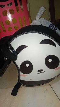 Product Review of Helm Bogo Kulit Full Leher Retro Wanita Dewasa SNI Motif Mata Panda Putih Kaca Datar Motor Motorcycle Sepeda from N** A** R**a S**a P**i 3