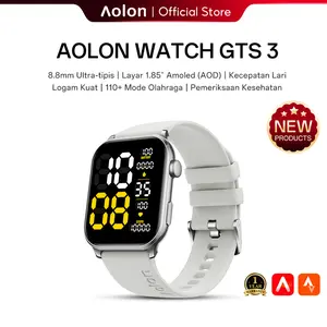 Aolon GTS 3 Jam Smartwatch Tangan Pria Layar 1.85'' Bluetooth5.3 Ultra Tipis 8.8 mm Tahan Lama Tahan Air Debu Layar Monitor AMOLED 100+ Mode Olahraga Large Screen Wireless Call Long Battery Life IP68 Waterproof Mendukung tampilan luar layar AOD