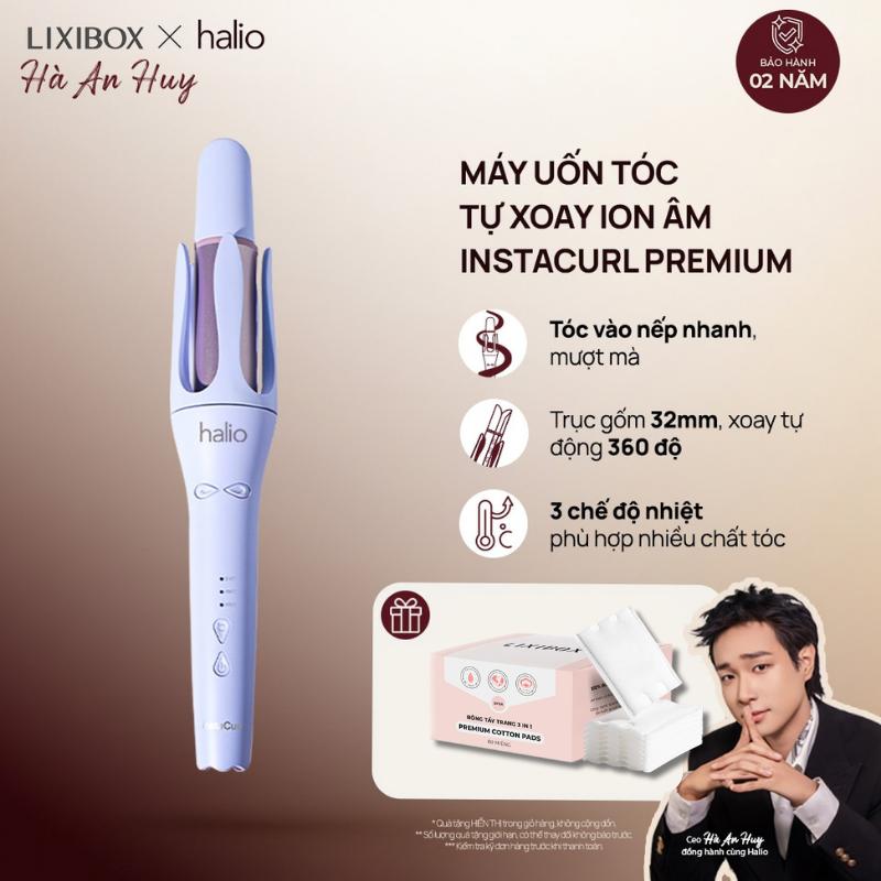 Máy Uốn Tóc Tự Xoay Ion Âm Halio InstaCurl Premium Automatic Hair Styler Nữ máy xoăn hippie máy uốn