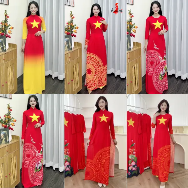 Áo Dài Sao Vàng thiết kế nhiều kiểu dáng Áo dài may sẵn dành cho nữ AODAIVN Áo dài Khả Trang