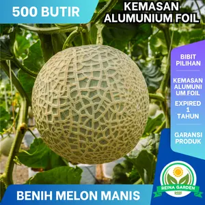 500 Benih Biji Melon Madu Manis Kualitas Unggul Super Rooslandfarm Kemasan Aluminium Foil