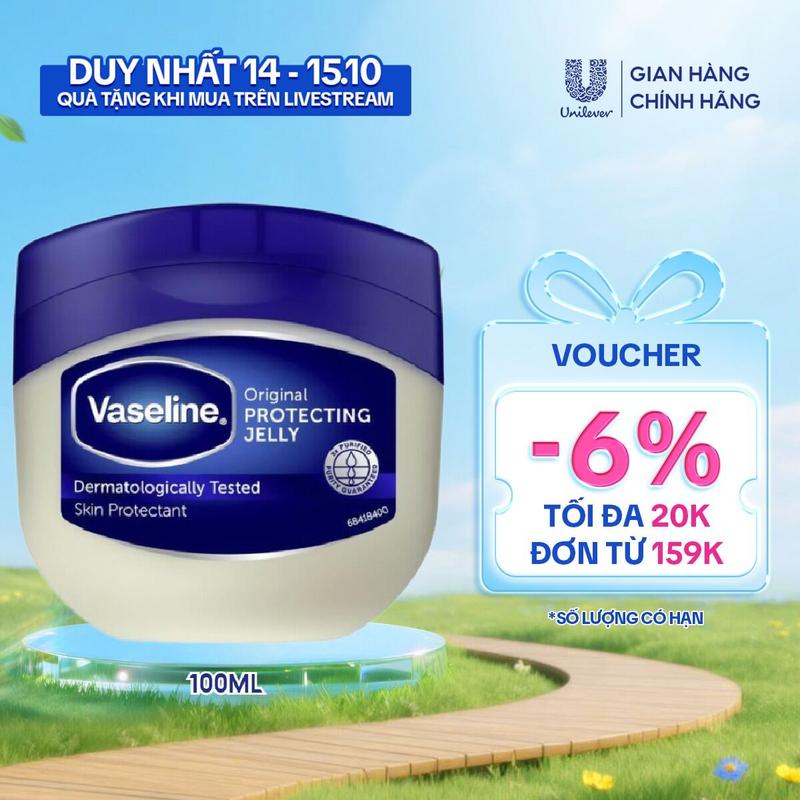 Sáp dưỡng ẩm Vaseline cấp ẩm 100ml (85g) hỗ trợ giúp phục hồi khô da nứt nẻ