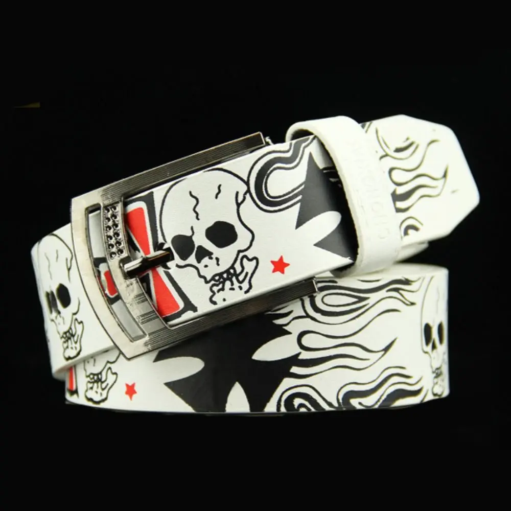 Y2K Cổ Điển Linh Hoạt Năng Đơn Giản Cho Nam, Phong Cách Punk Chéo, Khóa Chốt, Họa Tiết Bộ Xương Đầu Lâu, Thắt Lưng Da PU, Dây Thắt Lưng Nữ, Phụ Kiện Thắt Lưng Thường Ngày, Dây Đeo Thắt Lưng Hàn Quốc Hoa