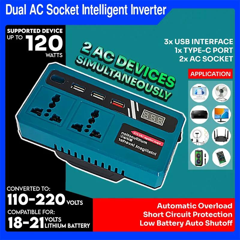 cổng kép 150W bộ biến tần năng lượng di động bộ chuyển đổi thông minh 220V + 3…