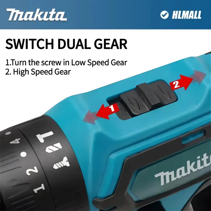 MAKlTA 86vf Mesin bor 2baterai cas 10mm bor listrik murah bor tangan baterai besi tembok Beton kayu - Cordless Drill bor cas 5