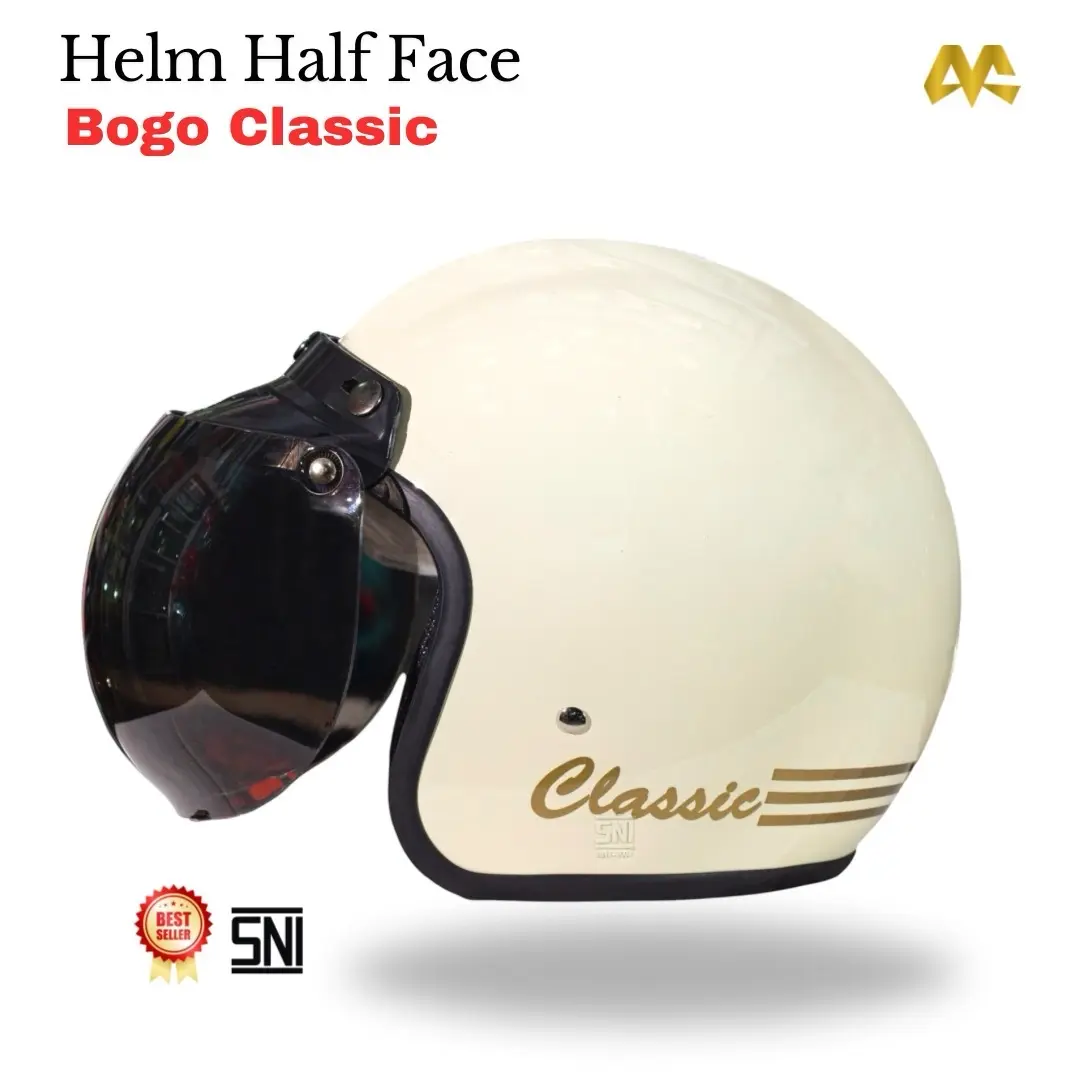 Helm Half Face Bogo Classic Retro Dewasa SNI Helm Bogo Pria dan Wanita Motorcycle