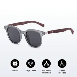 【Samphorid】Kacamata Hitam Dengan Kaki Serat Kayu Pelindung Uv Kacamata Hitam Untuk Pria Dan Wanita