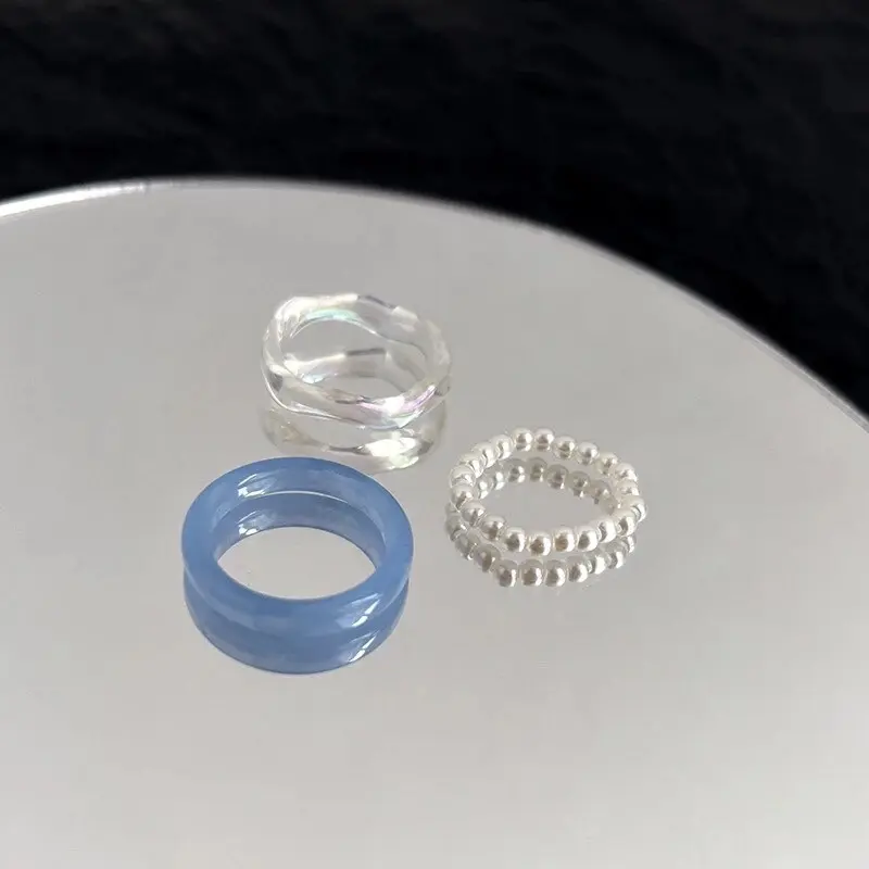 Paulin Cincin aethetic cincin vintage wanita kekinian aksesoris perhiasan wanita mutiara glazzed resin mr diy