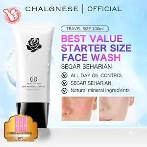 [HOT SALE] CHALONESE Facial wash Gentle Mencerahkan Wajah Kusam 100ml |Membantu Mencerahkan Mengglowingkan Melembabkan Membersihkan sel kulit Mati dan Menjaga Kulit Membersihkan wajah Secara Mendalam Facial Wash Travel Size (FREE MASK)