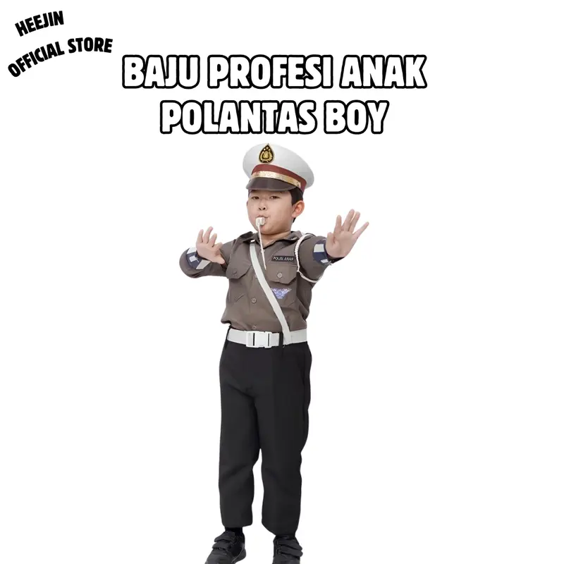 HEEJIN Baju Profesi Anak Polisi Polantas Laki-Laki Perempuan Seragam Karnaval TK PAUD RA Usia 3-7 Tahun Fashion 4