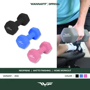 WANNAFIT Dumbbell 2kg Vinyl Neoprene | Dumbel Barbel 2 kg Anti Slip | Alat Latihan Beban