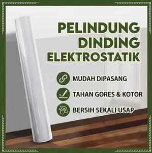Pelindung Dinding Penyelamat! Pelindung Dinding Elektrostatik Anti-Kotor & Anti-Coretan, Cocok untuk Dapur, Ruang Tamu, Kamar Tidur, Pasang Saja Langsung Bersih