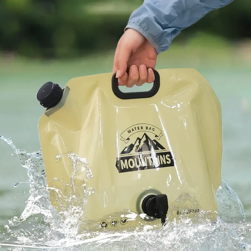 8L Portable Folding Water Bag With Faucet - Large Collapsible Water Container - Outdoor Travel Camping Water Storage Bag-outdoor portable camping water dispenser |-camping water storage container