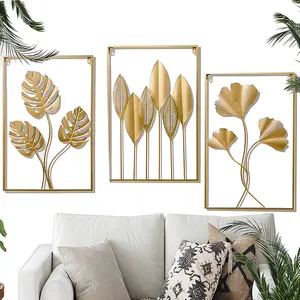 [PRODUK BARU] Dekorasi Hiasan Dinding Ruang Tamu Modern Kreatif dengan Motif Bunga dari Besi Tempa dan Seni Pasir, Dekorasi Dinding Gaya Nordik dengan Bingkai Logam perintilan kamar dekor