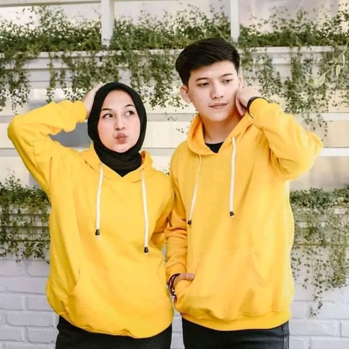 Jaket Sweater Hoodie Warna Kuning Moca Ping Navy Merah Marun Abu Hijau Polos Couple Pasangan Pria Wanita Keren Berkualitas Original Bahan Adem Katun Tebal