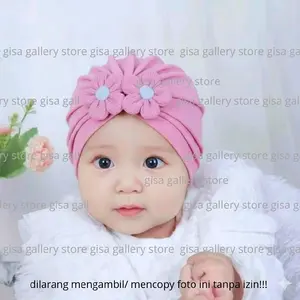 Turban Bunga Anak Bayi Baby Girl Newborn Perempuan Lucu 0-6 Bulan 1 Tahun