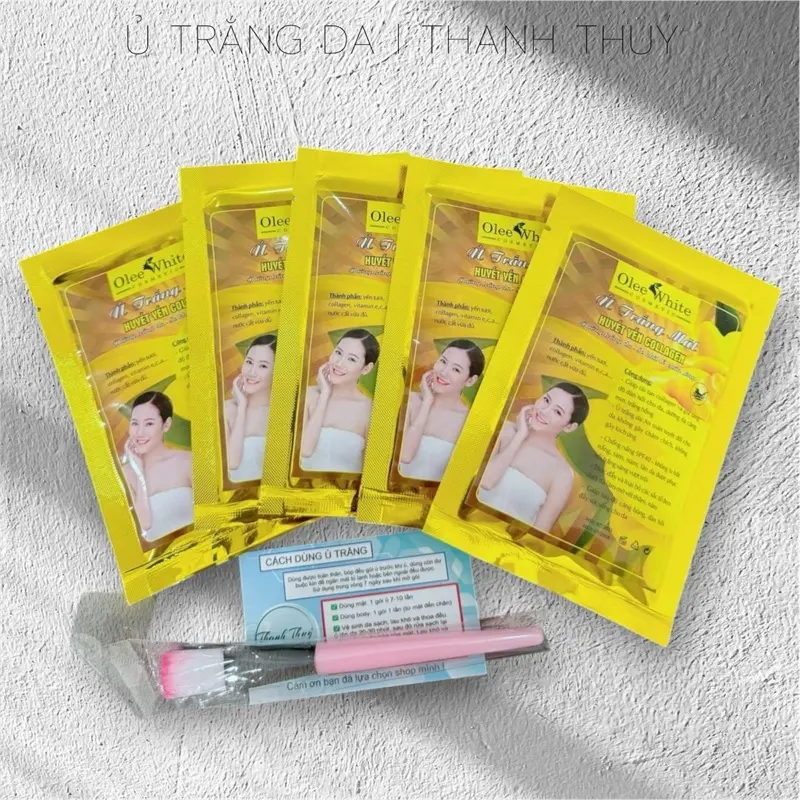 Ủ TRẮNG DA MẶT 5 GÓI [mặt nạ Ủ Huyết Yến Collagen] mask ủ trắng [Có combo 3-5-10-15-20-30 GÓI]