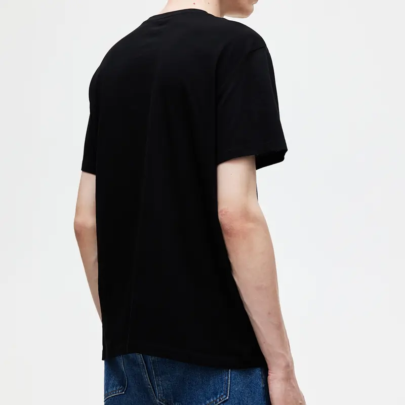 E-Crown Basic Kaos Polos Pria Hitam Jet Black Cotton Combed 30s Panjang Kain Baju Distro 2