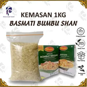 Beras Basmati 1Kg + Bumbu Shan Biryani Instant Food Nasi Rice Arabian