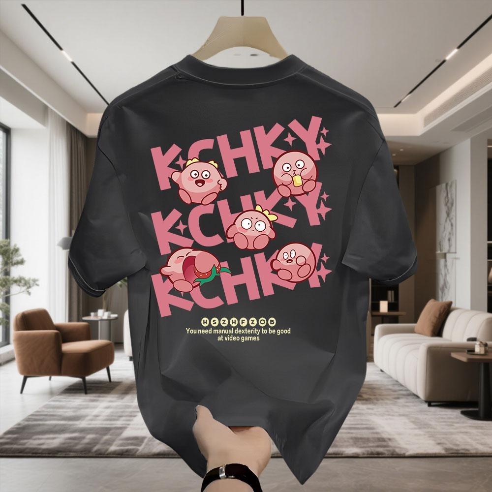 Kaos Lengan Pendek Ukuran Besar Motif Huruf Personal 100% Pink Desain Longgar Atasan Leher Bulat Unisex Kaos Lengan Pendek Ukuran Besar Motif Huruf Personal 100% Pink Desain Longgar Atasan Leher Bulat Unisex
