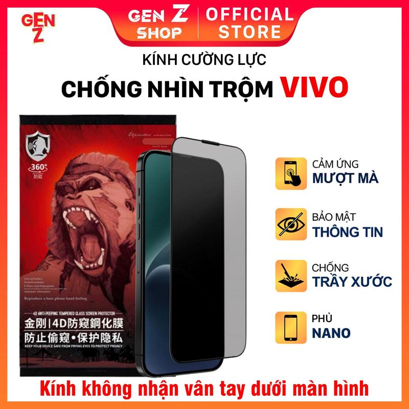   Ko NHẬN VÂN TAY  Chống nhìn trộm cho VIVO Y04 Y03 Y02 Y01 Y02S Y02T Y02A Y1S Y03t Y3S Y5S Y7S Y9S 2020 2021 4G 5G Kính cường lực dán màn hình Phụ Kiện 