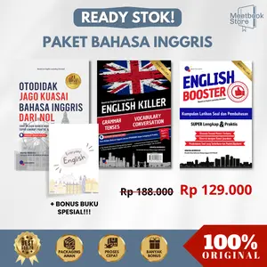 Paket HEMAT 3+1 Buku Bahasa Inggris Bestseller (Otodidak Inggris + English Killer + English Booster + Everyday English)