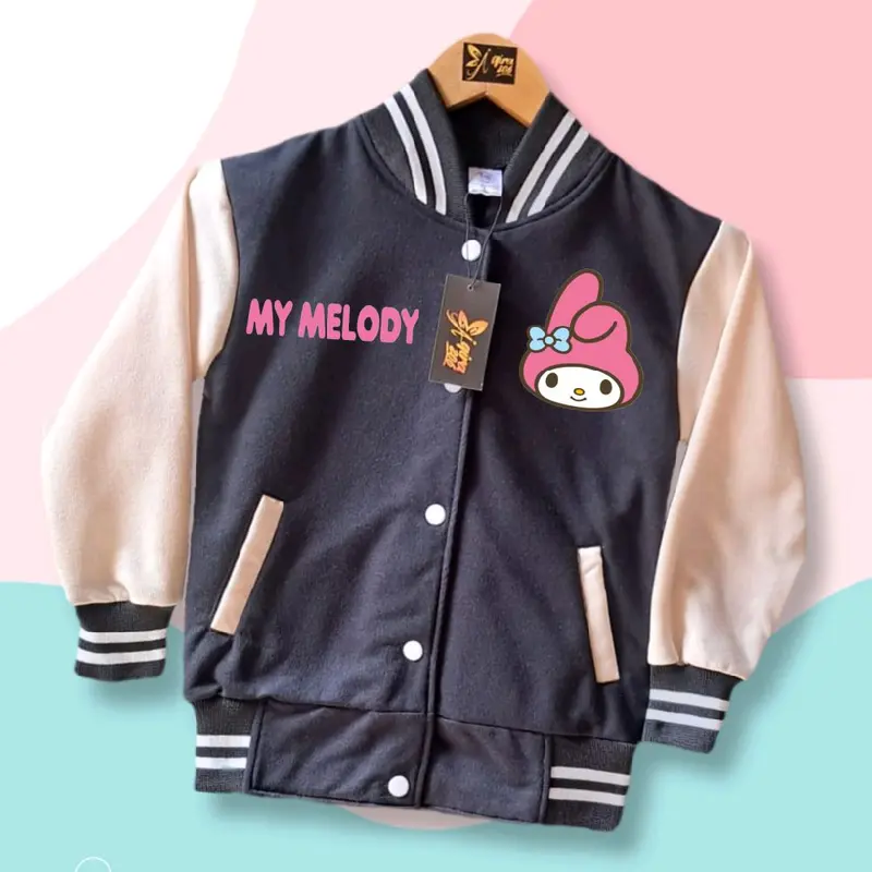 Jaket Varsity Anak Perempuan My Melody Pink Kece Usia 3 5 6 7 8 9 10 Tahun 0