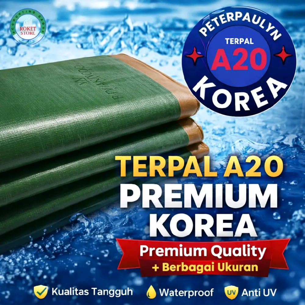 TERPAL PLASTIK A20 KOREA +UV WATERPROOF SUPER TEBAL DAN KUAT UKURAN 2X2 2X3 2X4 2X5 2X6 3X3 3X4 3X5 3X6 3X7 4X4 4X5 TENDA TEROB TUTUP MOBOL PICKUP Camping Outdoor Hujan Mobil JEMUR PADI/HASIL PANEN