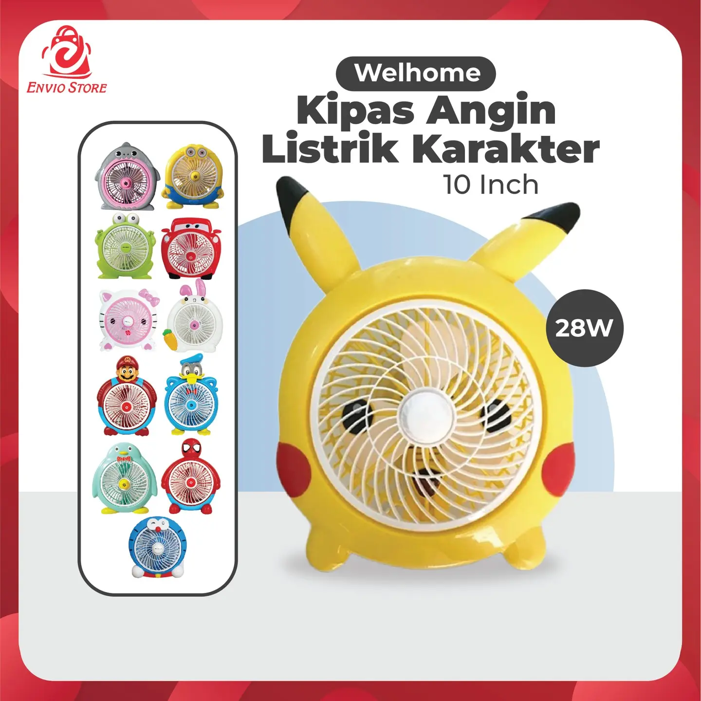 ENVIO - WELHOME Kipas Angin Listrik Motif 10inch [BISA COD]