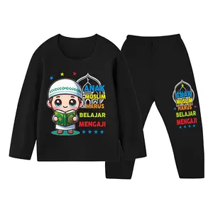 Setelan Panjang Anak Islami Baju Tidur Piyama Ukuran 1-10 Tahun Anak Laki-laki ID-1661 Nyaman Dicetak DTF Kualitas Tinggi Cocok Untuk Tidur Dan Sehari-hari