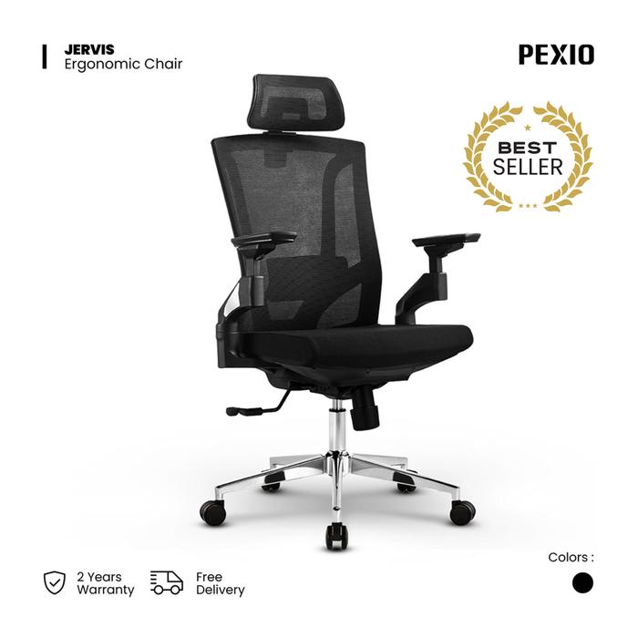 Gambar Pexio Jervis Kursi Kantor Ergonomis Hitam dari Pexio Ergonomic Kota Administrasi Jakarta Barat Tokopedia