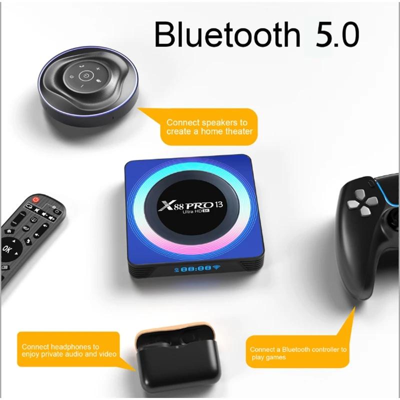X88 PRO 13 Android 13 TV Box Rockchip RK3528 Dual 2.4G 5G Wifi6 4K HDR 100M Lan…